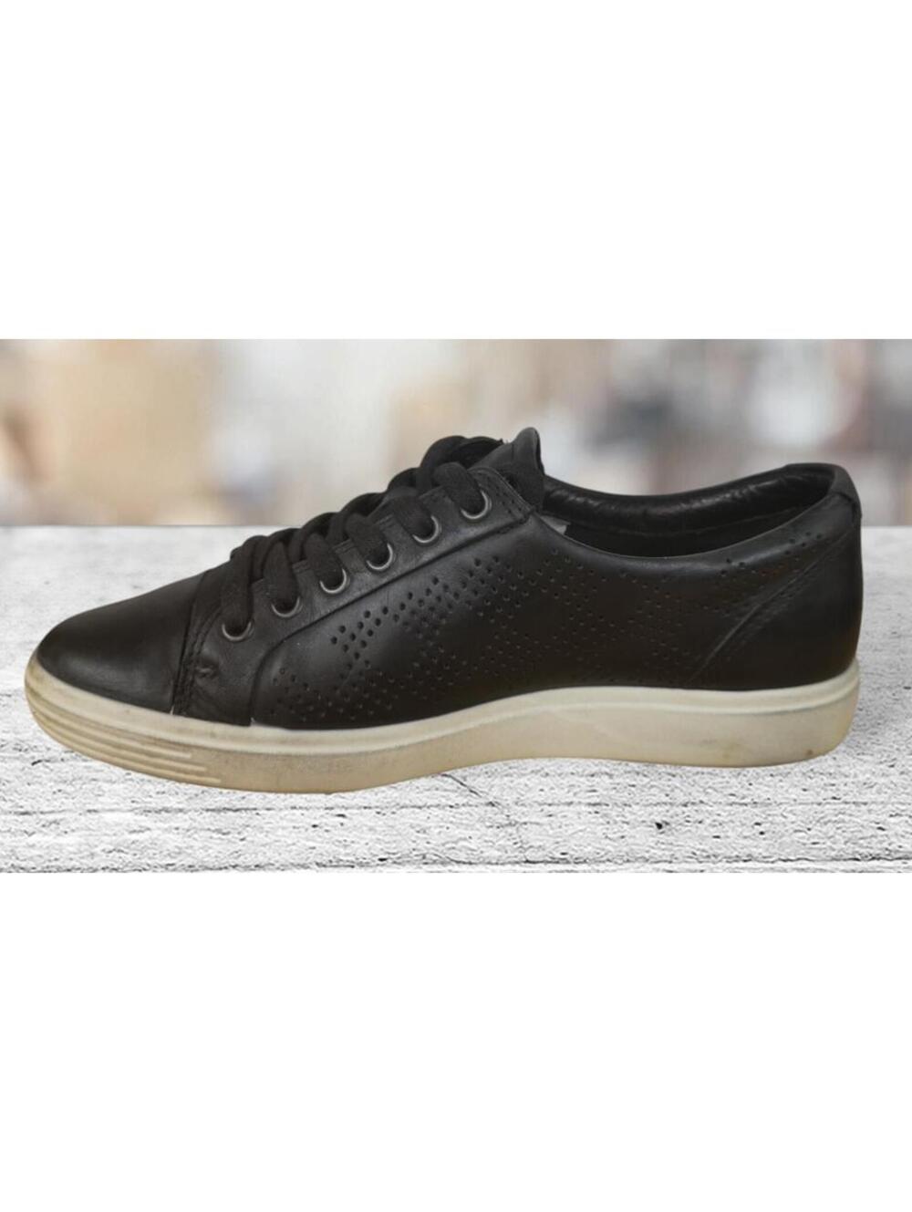 Ecco Womens Size 7 Leather Soft 7 Danish Design Black Sneaker Shoes EU 38 - Picture 4 of 8